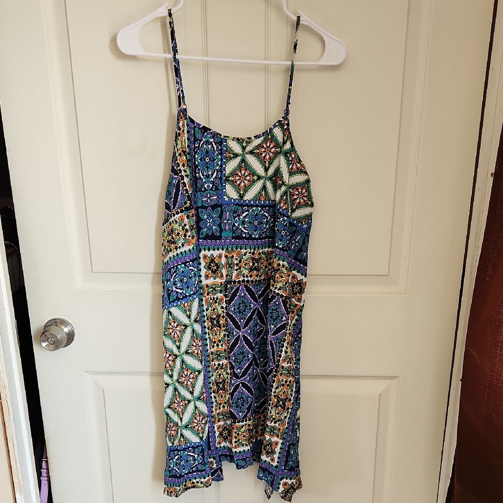 Josie Natori Multicolor Patchwork Tank Dress